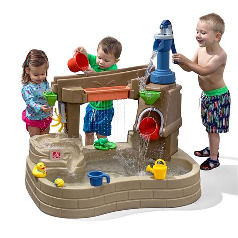 Step2 water tables - The step2 cascading cove sand and water table is a great outdoor toy that provides youngsters with hours of imaginative play fun. tots can build sand castles on one side and sail toy boats on the other. Little ones can make believe they're sailing the seven seas and then arrive on an island to dig for buried treasure.